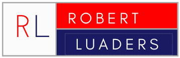 red and blue logo of Robert Luaders